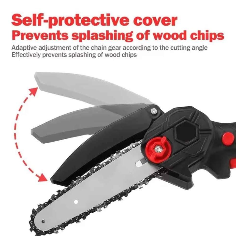 Cordless Battery Powered Electric Chainsaw for Tree Trimming, Wood Cutting