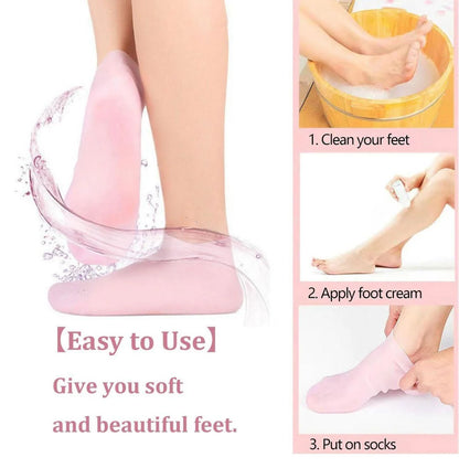 Silicone Gel Heel Socks Anti Slip For Dry Cracked Feet